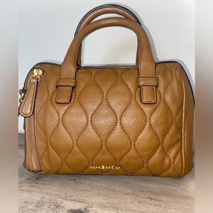 Vera Bradley leather Mini Marlo handbag satchel purse in cognac brown